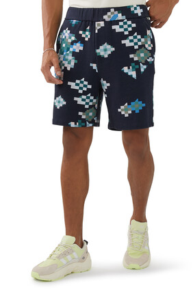 Geometric Jersey Shorts